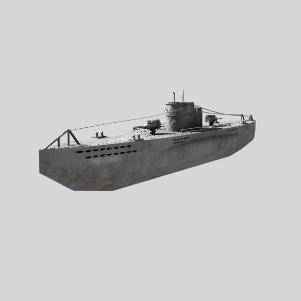 3d 3ds war german submarine u-boat - u-boat WWII submarine... by Bondiana